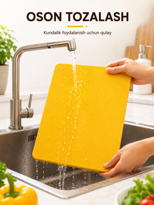 Oshxona uchun kesish taxtasi, rangli, 3 xil o‘lcham