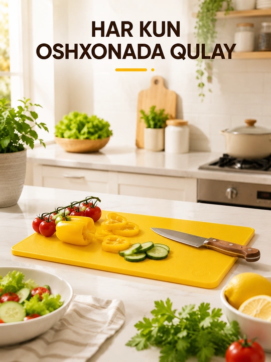 Oshxona uchun kesish taxtasi, rangli, 3 xil o‘lcham