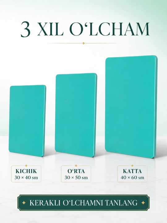 Oshxona uchun kesish taxtasi, rangli, 3 xil o‘lcham