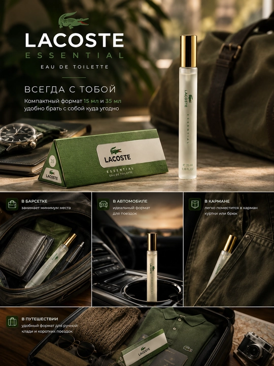 Lacoste Essential erkaklar uchun tualet suvi, 15 ml / 35 ml