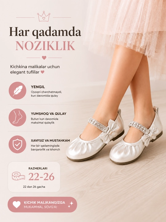 Qizlar baletkasi – qizaloqlar uchun qulay detskiy baletka - 