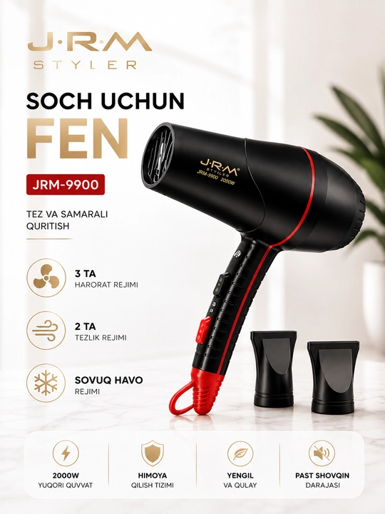 Профессиональный фен ION J-R-M-9900
