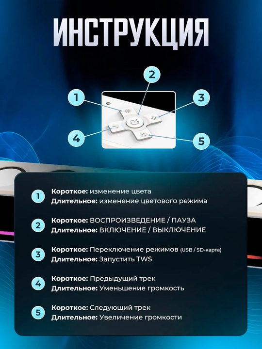 Саундбар c Bluetooth, для ПК, смартфона, телевизора, ноутбука, USB AUX, стереоколонки