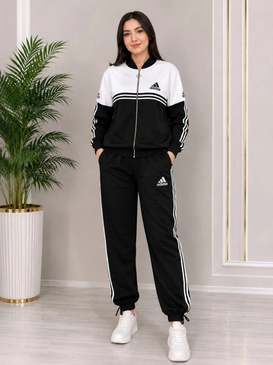 Ayollar uchun sport kostyumi dvoyka, oversize olimpiyka va keng shim, 2 ip XB trikotaj - 