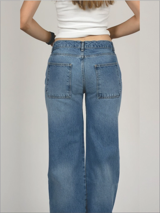 LIVES DENIM — Ayollar uchun ko‘k keng jinsi shimlar