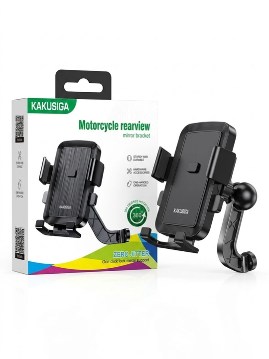 Kakusiga motosikl va skuter uchun telefon ushlagichi metall 360 daraja