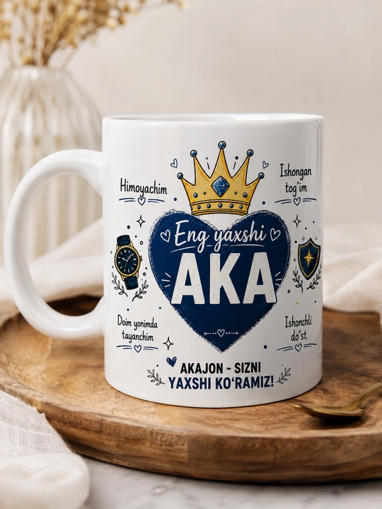Подарочная кружка Giftory для близких: мама, папа, брат, сестра, бабушка, дедушка, 330 мл
