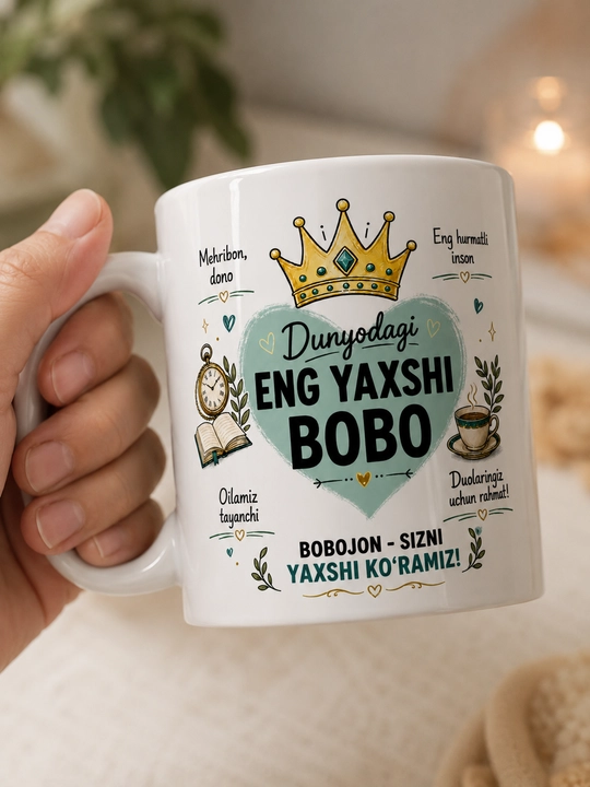 Giftory sovg‘a krujka yaqinlar uchun: ona, dada, aka, uka, opa, singil, bobo, buvi, 330 ml