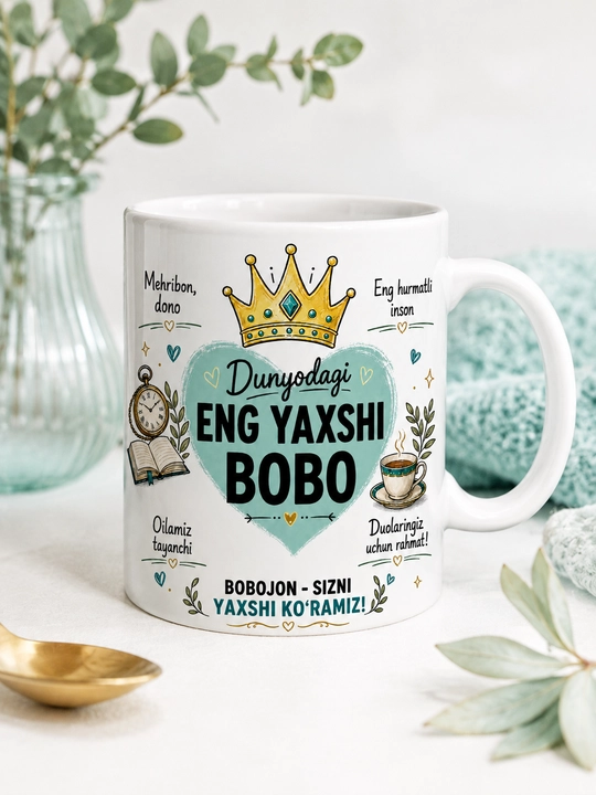 Giftory sovg‘a krujka yaqinlar uchun: ona, dada, aka, uka, opa, singil, bobo, buvi, 330 ml