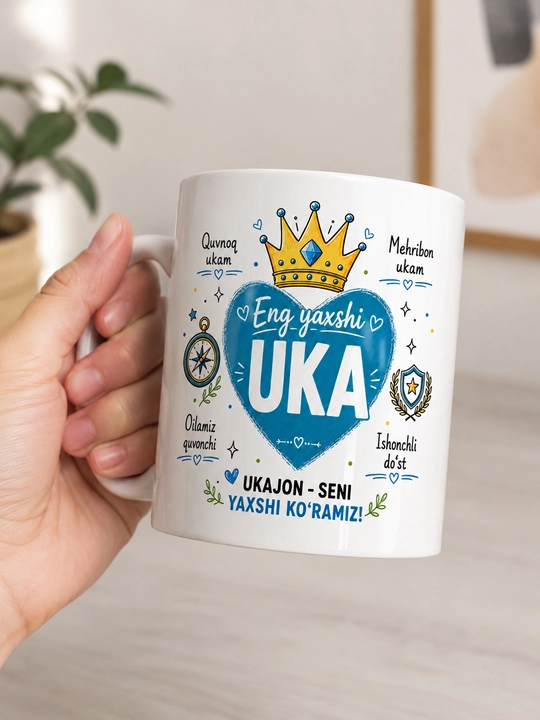 Giftory sovg‘a krujka yaqinlar uchun: ona, dada, aka, uka, opa, singil, bobo, buvi, 330 ml