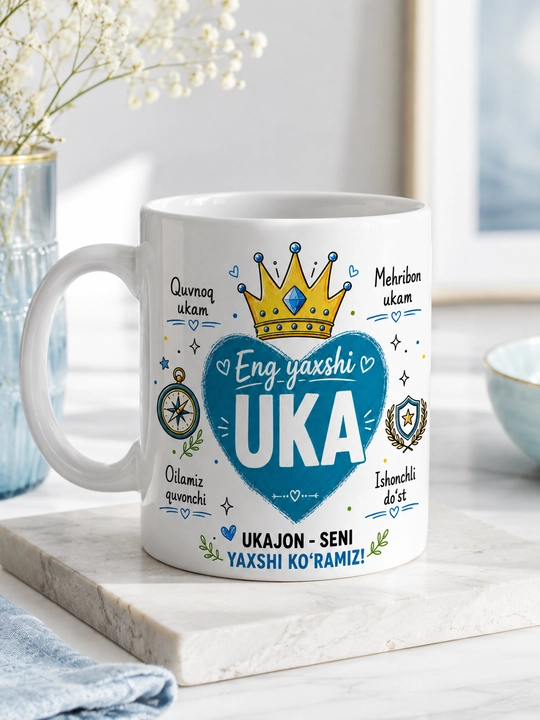 Giftory sovg‘a krujka yaqinlar uchun: ona, dada, aka, uka, opa, singil, bobo, buvi, 330 ml