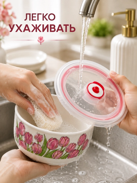 Керамическая посуда с крышкой 10×6 см, контейнер для хранения продуктов