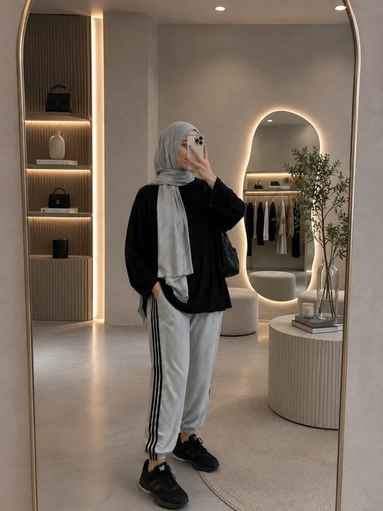 Ayollar sport kostyumi, hijobli kiyim, shim kofta komplekt, oversize dvoyka