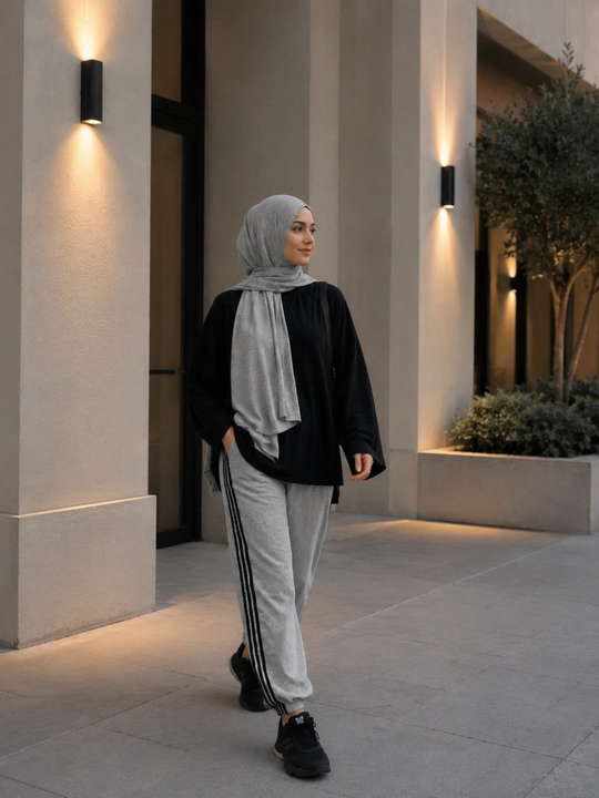 Ayollar sport kostyumi, hijobli kiyim, shim kofta komplekt, oversize dvoyka