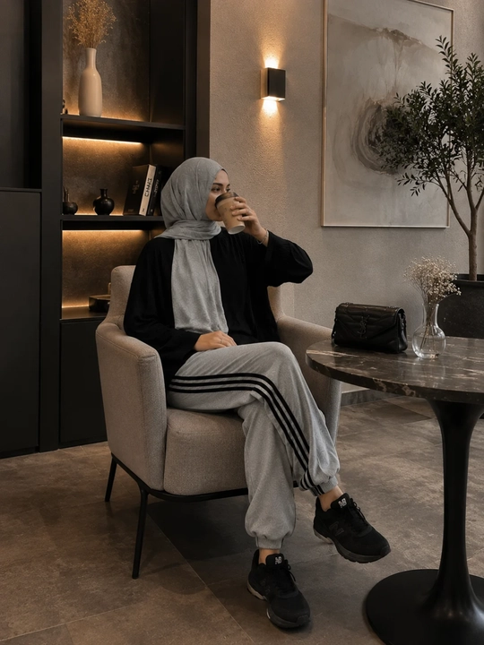 Ayollar sport kostyumi, hijobli kiyim, shim kofta komplekt, oversize dvoyka