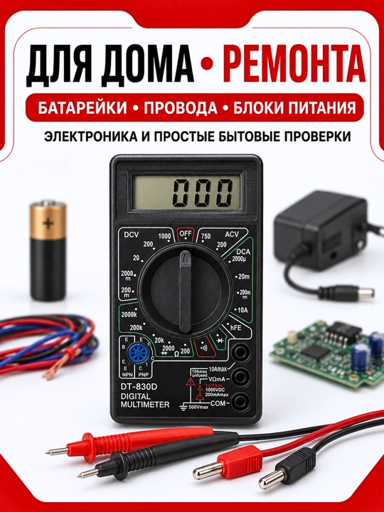 Raqamli multimetr DT-830D, DT700D, kuchlanish, tok va qarshilik o‘lchagich