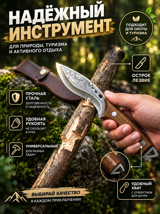 Кухонный cербский нож для шефа, для мяса