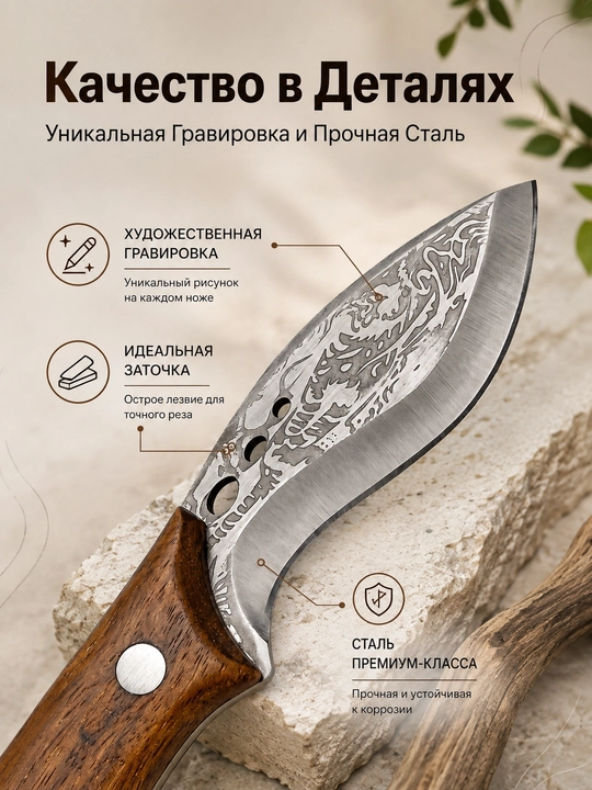 Кухонный cербский нож для шефа, для мяса