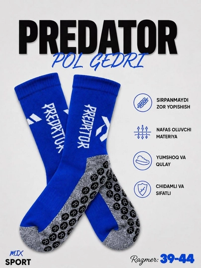 Sirpanishga qarshi rezinkali futbol paypoqlari, 39-44 o‘lchamlarda - 