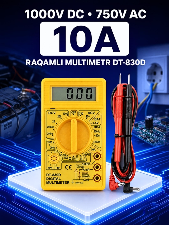 Цифровой мультиметр DT-830D, DT700D, тестер напряжения, тока и сопротивления - 
