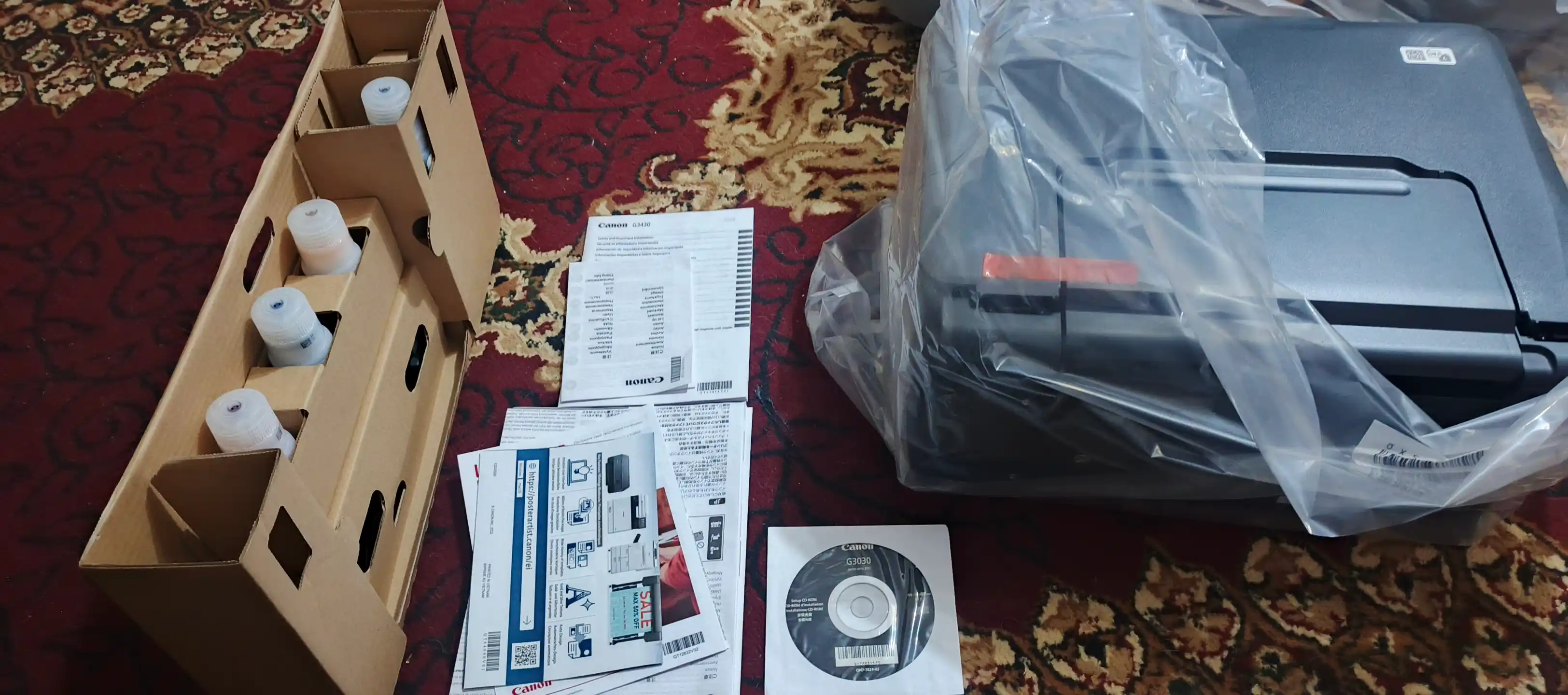 Rangli printer Canon PIXMA G3430, 3 tasi 1 da, Wi - Fi yoqilgan