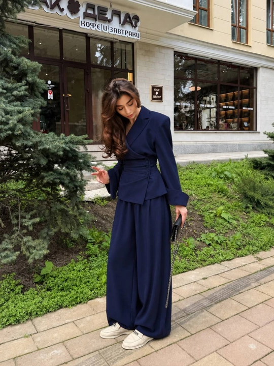 Ayollar va qizlar uchun  kostyum+shim toplami, dvoyka, o'qish va ish uchun look