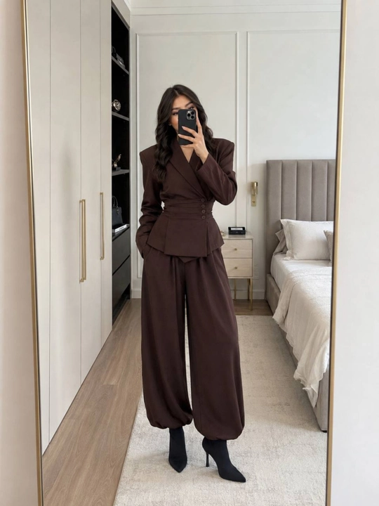 Ayollar va qizlar uchun  kostyum+shim toplami, dvoyka, o'qish va ish uchun look - 