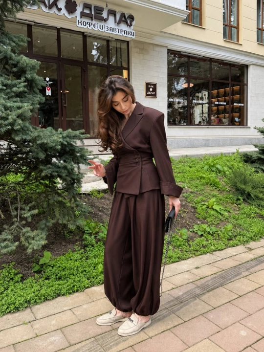 Ayollar va qizlar uchun  kostyum+shim toplami, dvoyka, o'qish va ish uchun look
