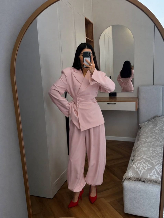 Ayollar va qizlar uchun  kostyum+shim toplami, dvoyka, o'qish va ish uchun look - 