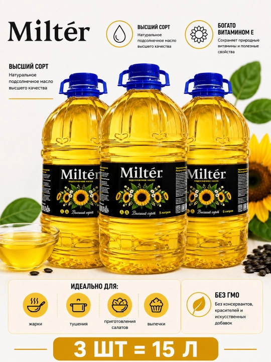 Milter kungaboqar yog‘i, 5 L