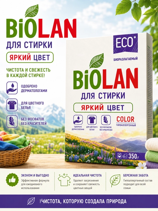 Biolan kir yuvish kukuni, 350 g