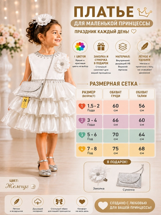 Нарядное платье для девочки, детский сарафан