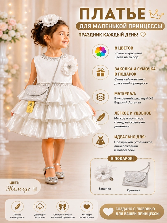 Нарядное платье для девочки, детский сарафан