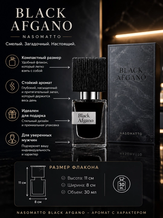 Парфюм Black Afgano унисекс для мужчин, древесный восточный насыщенный аромат, 30 мл