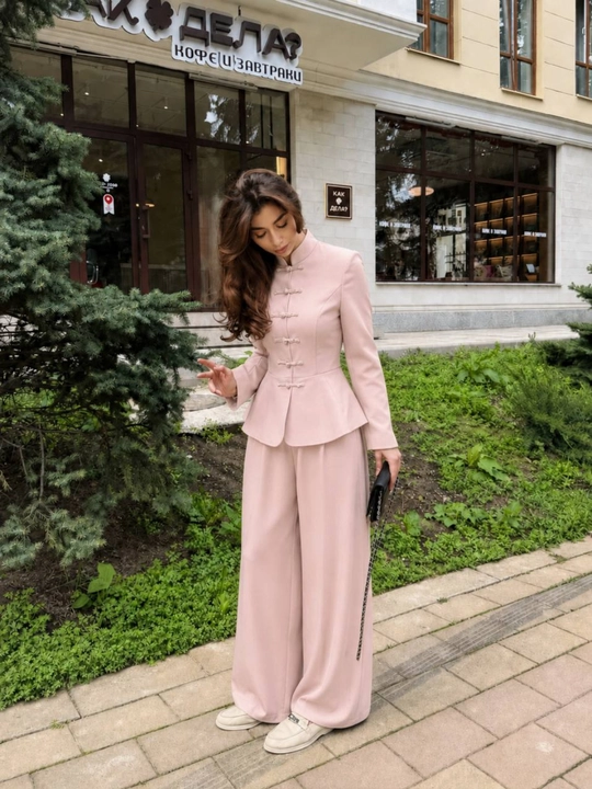 Ayollar va qizlar uchun  kostyum+shim toplami, dvoyka, o'qish va ish uchun look