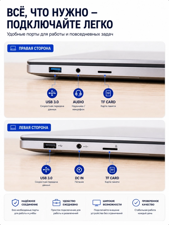 Noutbuk AUREX 15.6" FHD IPS, 8GB RAM, 512GB SSD, Windows 10