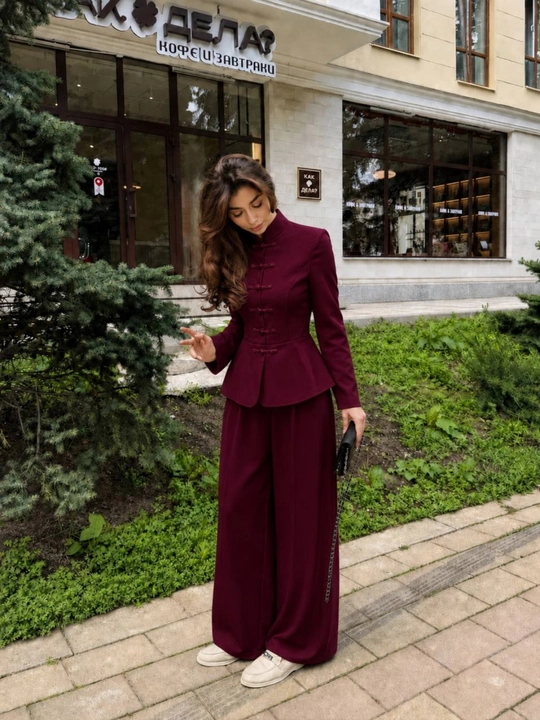 Ayollar va qizlar uchun  kostyum+shim toplami, dvoyka, o'qish va ish uchun look