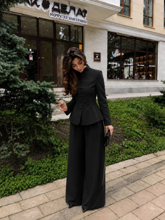 Ayollar va qizlar uchun  kostyum+shim toplami, dvoyka, o'qish va ish uchun look