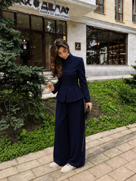 Ayollar va qizlar uchun  kostyum+shim toplami, dvoyka, o'qish va ish uchun look