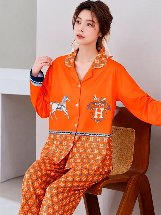 Ayollar pijamasi, Hermes, bosma naqshli (turli rang va naqshlar) XL - XXL - 3XL - 4XL-5XL - 