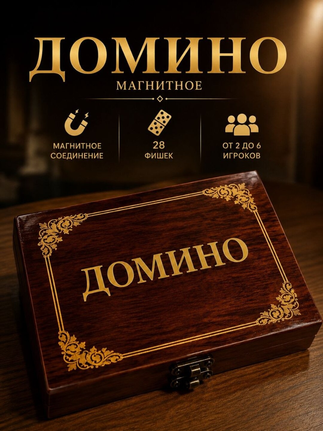 DAMINO magnitli domino, 28 dona, 2–6 kishigacha o‘ynash uchun - 