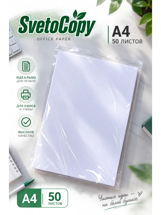 Ofisniy texnika va kundalikda ishlatishga moljallangan chop etish uchun Svetocopy A4 qogoz - 