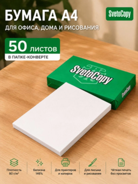 Бумага для офиса и для повседневного использования Svetocopy А4 бумага для печати