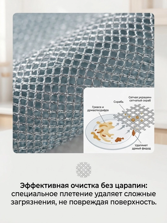 Mikrofibradan skrab-salfetkalar to'plami FOR CLEANING, 30x30 sm, 3 dona