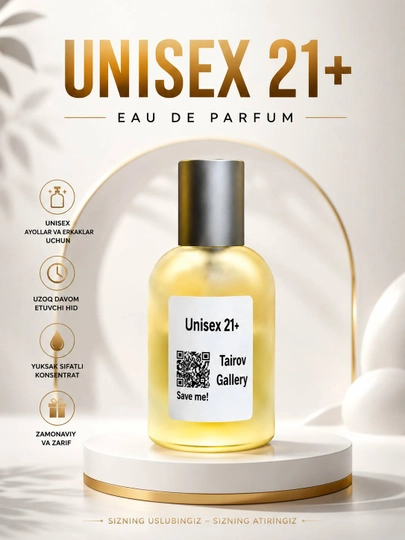 Tairov Gallery Unisex 21+ Extrait de Parfum — erkaklar va ayollar uchun barqaror ifor - 