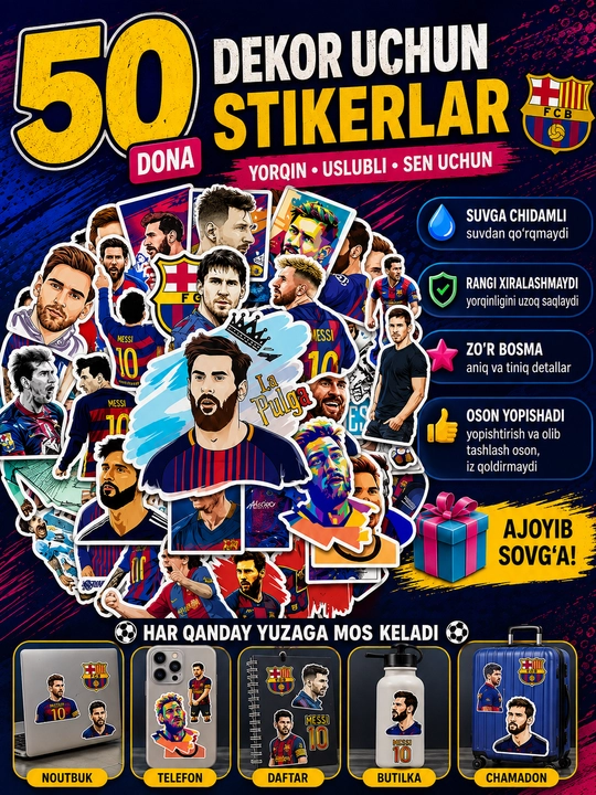 Dekor uchun stikerlar, 50 dona, 10 dan ortiq turdagi - 