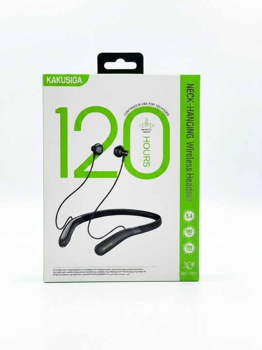 Kakusiga simsiz bo'yin naushnigi 120 soat batareya magnitli Bluetooth KSC-1464