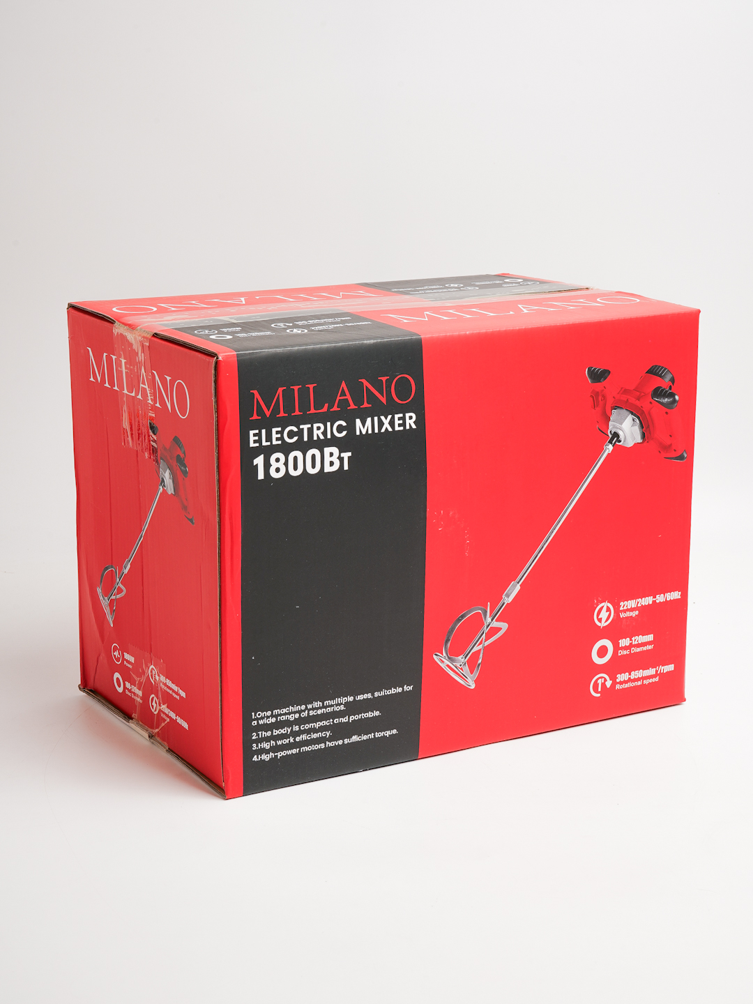 Qurilish elektr mikser, quvvati 2600 Vt, 6 tezlikda - ikki dastali