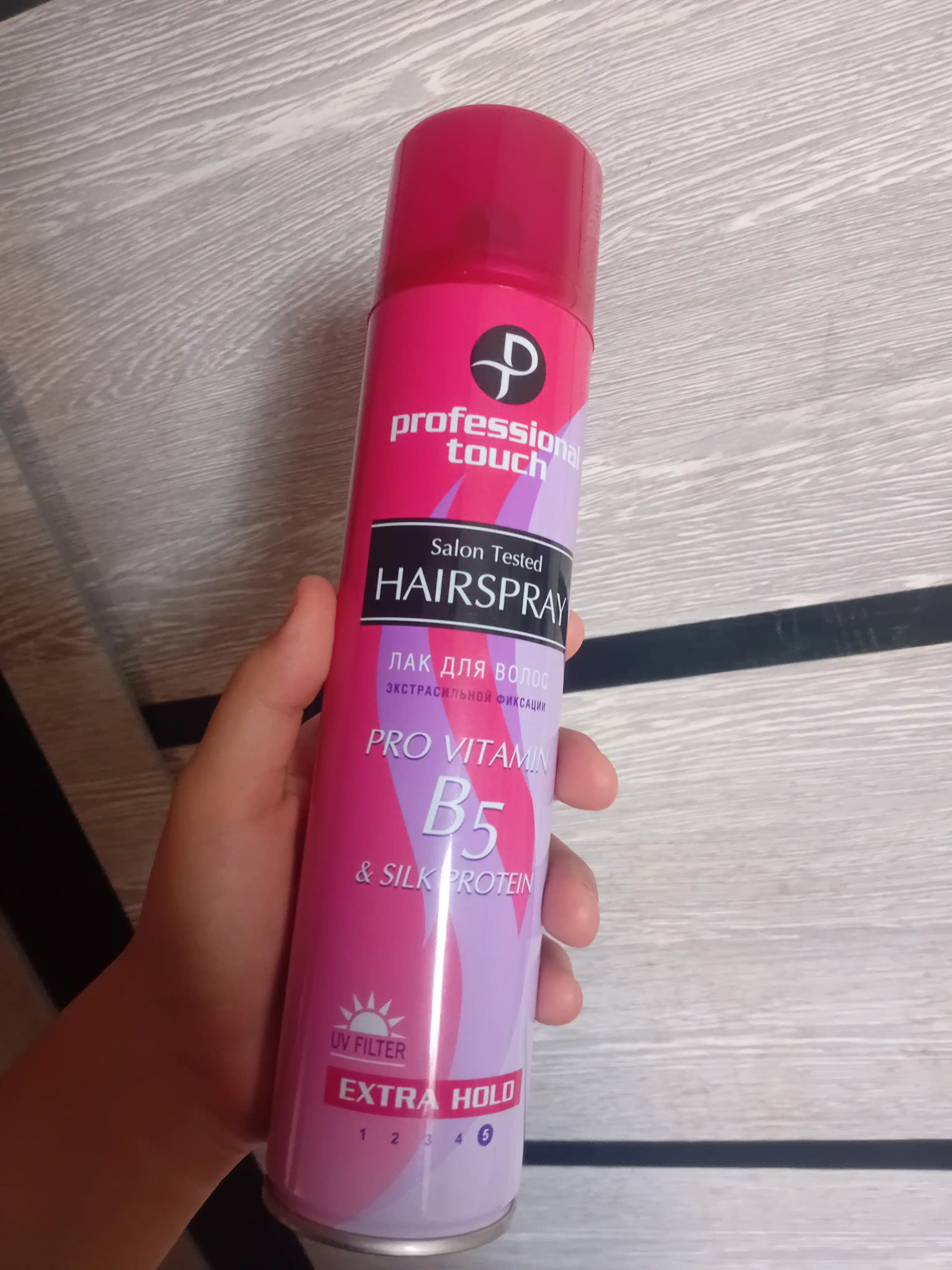Лак для волос Professional Touch vitamin B5 & Silk Protein, экстрасильная фиксация, 265 мл