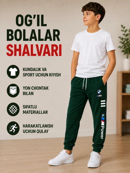 Bolalar shimlari, sport shimlari, kundalik kiyish uchun qulay, trikotaj - 